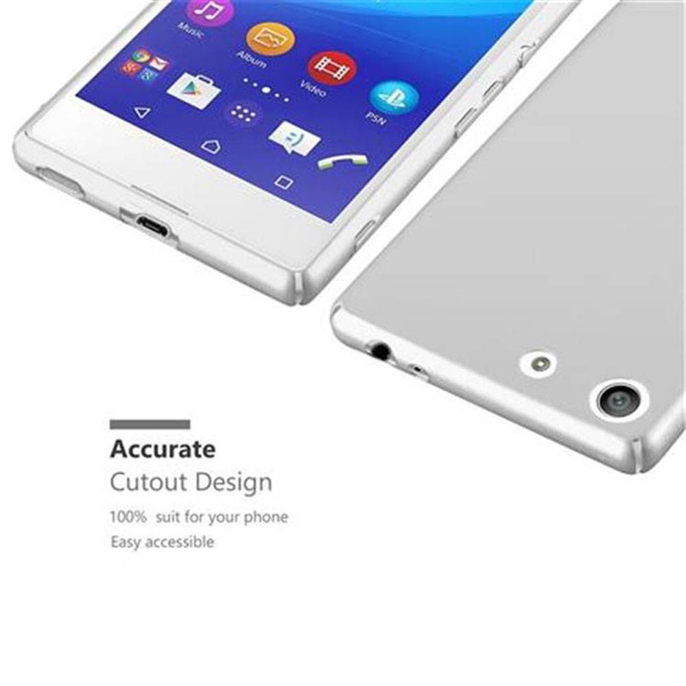 Cadorabo Hülle für Sony Xperia M5 Schutzhülle in Silber Hard Case Handy Hülle Etui