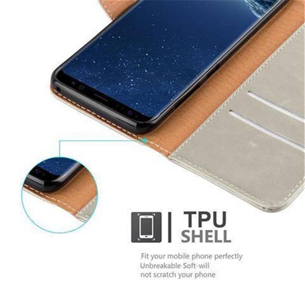 Cadorabo Hülle für Samsung Galaxy S8 Schutzhülle in Braun Handyhülle Book Tasche Case Etui Luxury