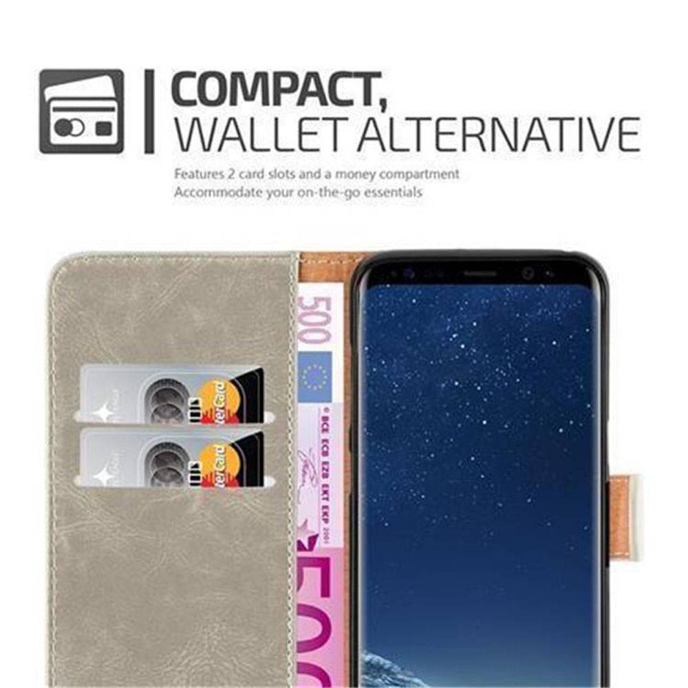 Cadorabo Hülle für Samsung Galaxy S8 Schutzhülle in Braun Handyhülle Book Tasche Case Etui Luxury