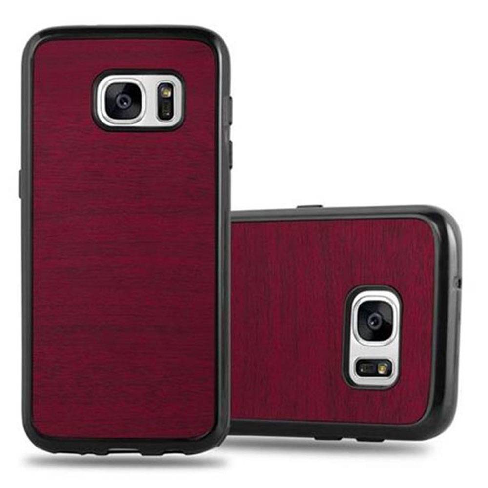 Cadorabo Handyhülle für Samsung Galaxy S7 in Rot Schutzhülle Hülle Etui Case Cover TPU Silikon