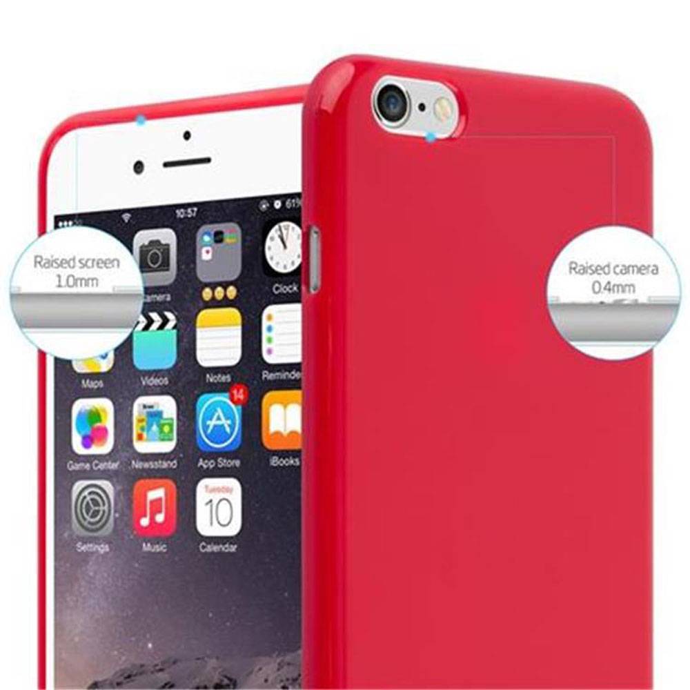 Cadorabo Schutzhülle für Apple iPhone 6 PLUS / 6S PLUS Hülle in Rot TPU Etui Hülle Case Cover