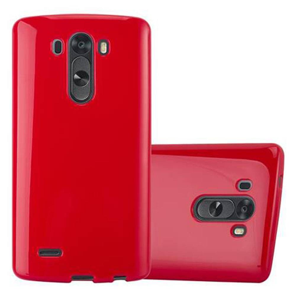 Cadorabo Schutzhülle für LG G3 Hülle in Rot TPU Etui Hülle Case Cover