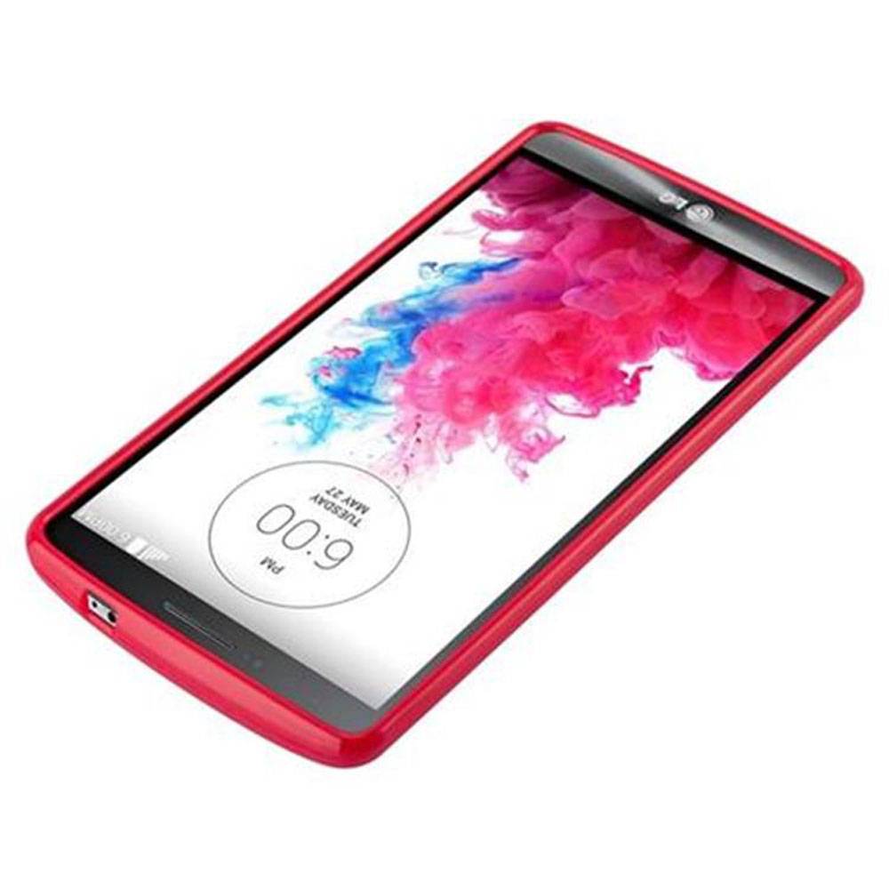 Cadorabo Schutzhülle für LG G3 Hülle in Rot TPU Etui Hülle Case Cover