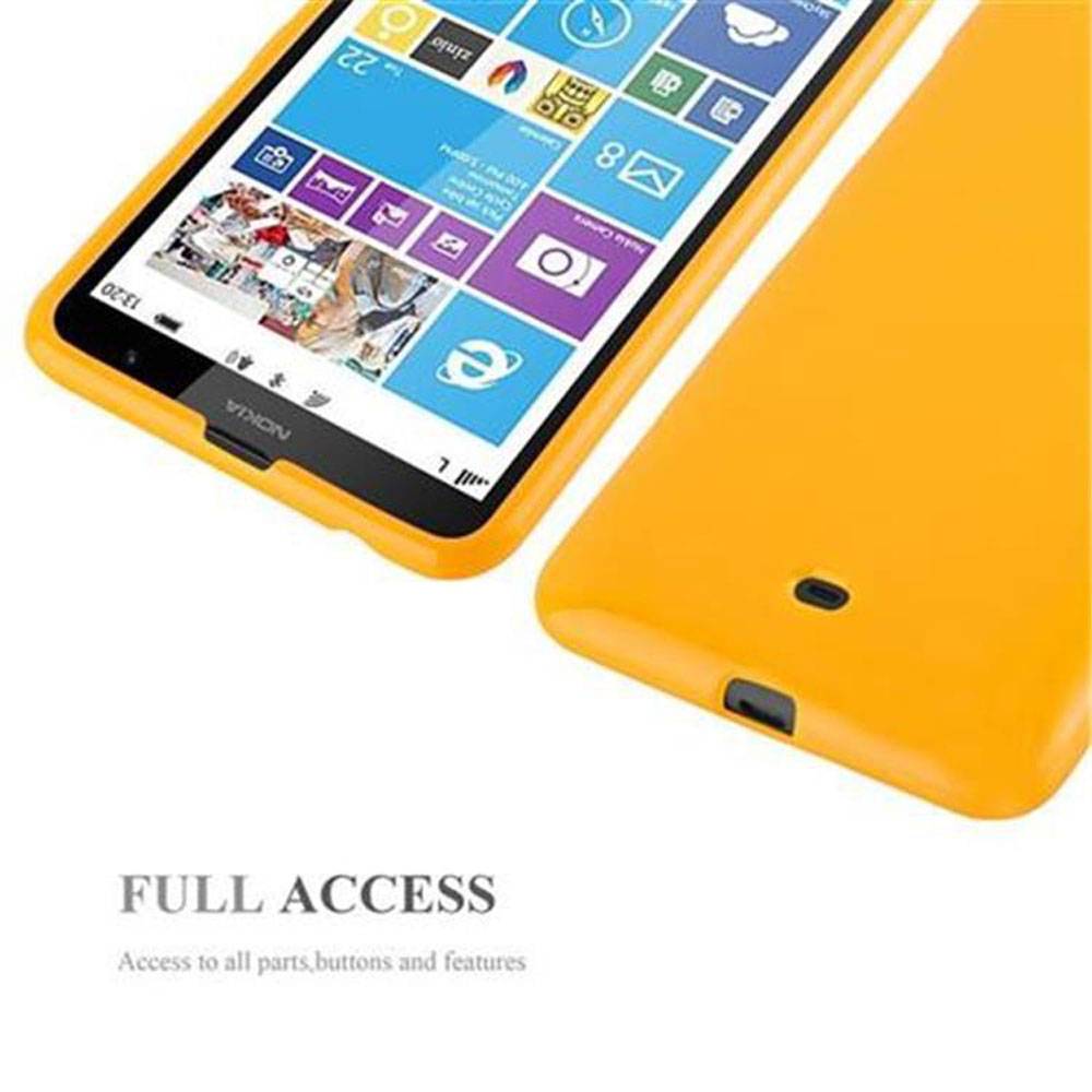 Cadorabo Schutzhülle für Nokia Lumia 1320 Hülle in Gelb TPU Etui Hülle Case Cover