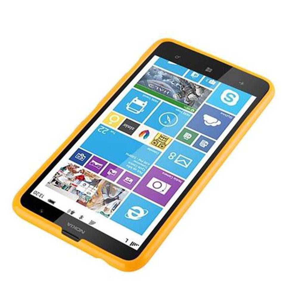 Cadorabo Schutzhülle für Nokia Lumia 1320 Hülle in Gelb TPU Etui Hülle Case Cover