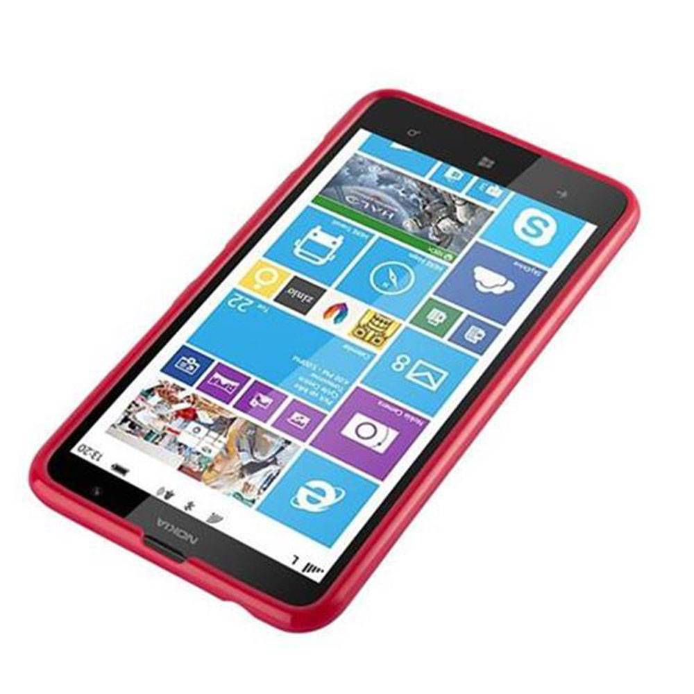Cadorabo Schutzhülle für Nokia Lumia 1320 Hülle in Rot TPU Etui Hülle Case Cover