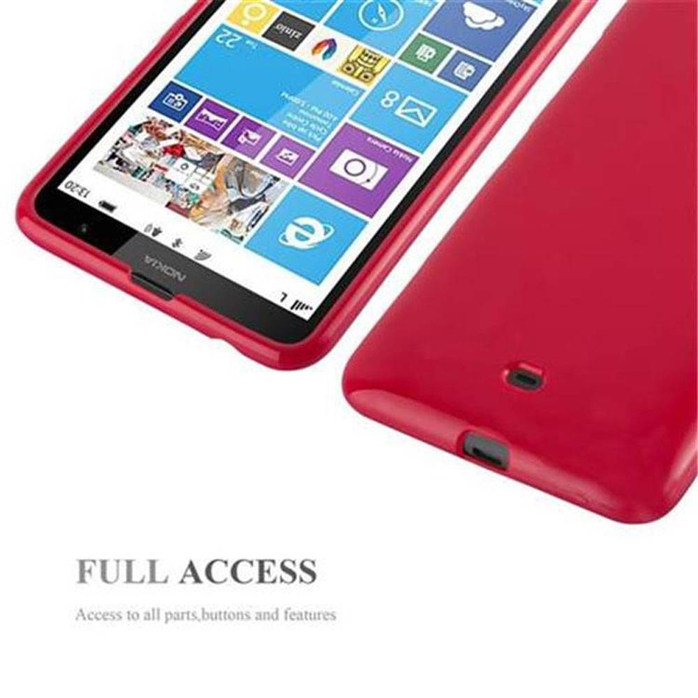 Cadorabo Schutzhülle für Nokia Lumia 1320 Hülle in Rot TPU Etui Hülle Case Cover
