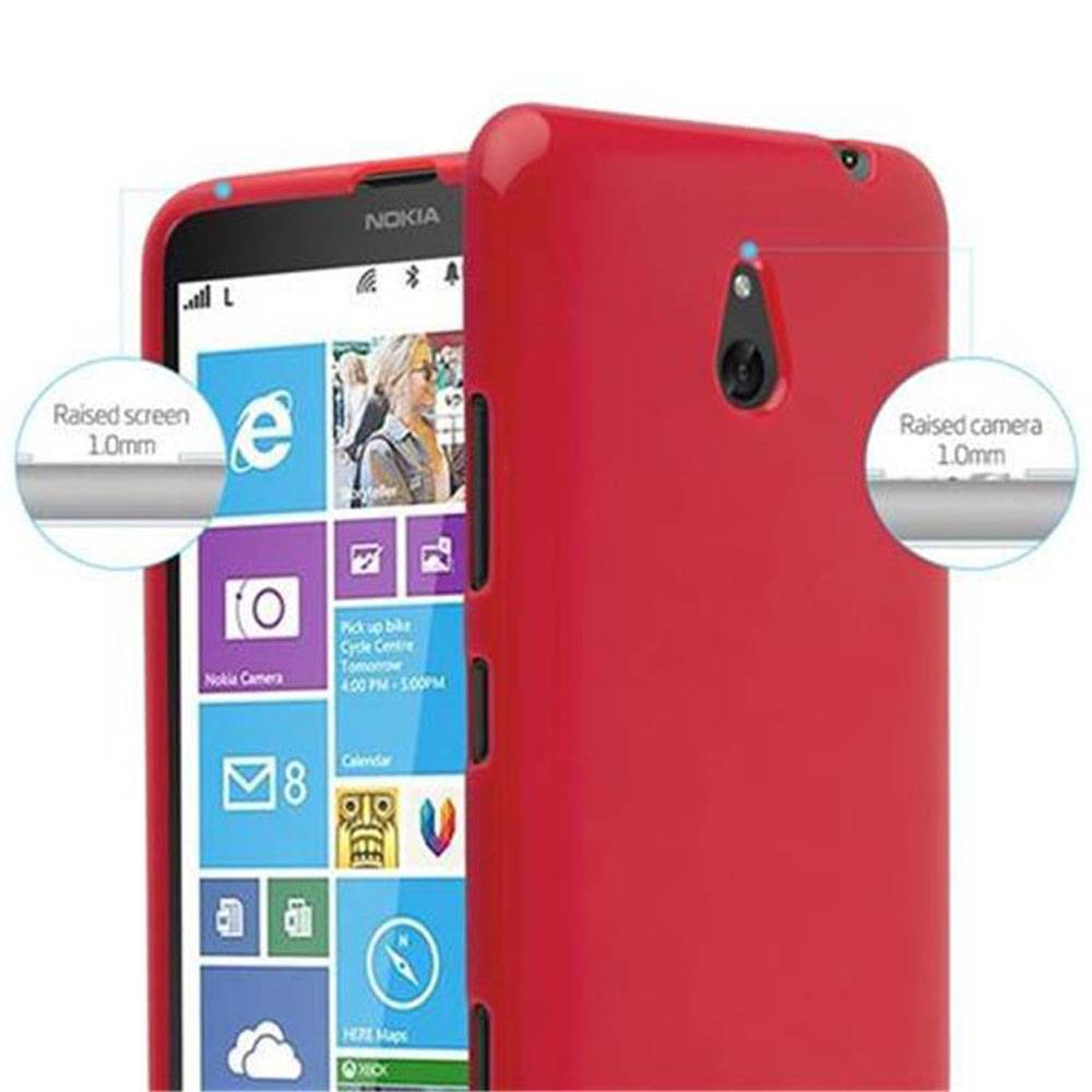 Cadorabo Schutzhülle für Nokia Lumia 1320 Hülle in Rot TPU Etui Hülle Case Cover