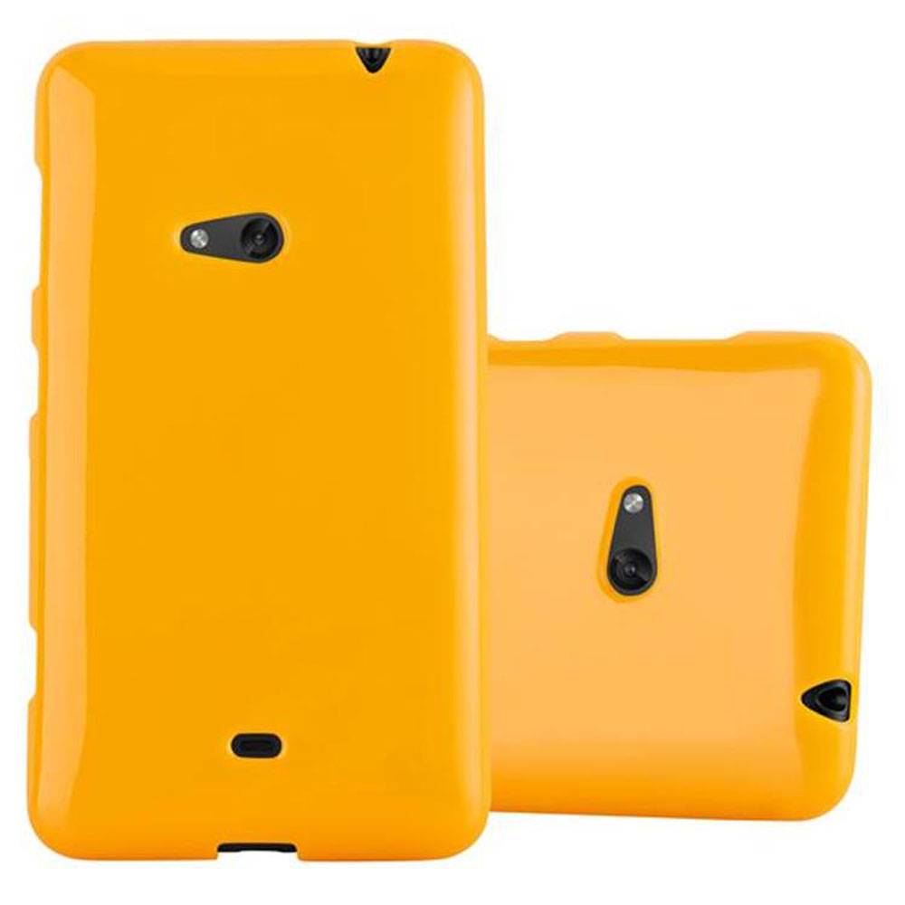 Cadorabo Schutzhülle für Nokia Lumia 625 Hülle in Gelb TPU Etui Hülle Case Cover