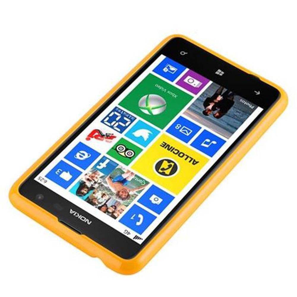 Cadorabo Schutzhülle für Nokia Lumia 625 Hülle in Gelb TPU Etui Hülle Case Cover