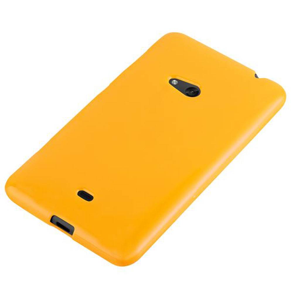 Cadorabo Schutzhülle für Nokia Lumia 625 Hülle in Gelb TPU Etui Hülle Case Cover