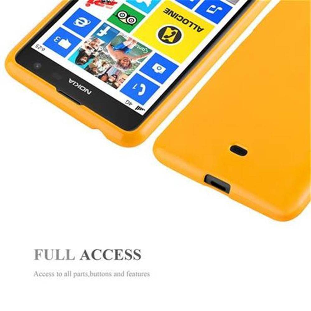 Cadorabo Schutzhülle für Nokia Lumia 625 Hülle in Gelb TPU Etui Hülle Case Cover