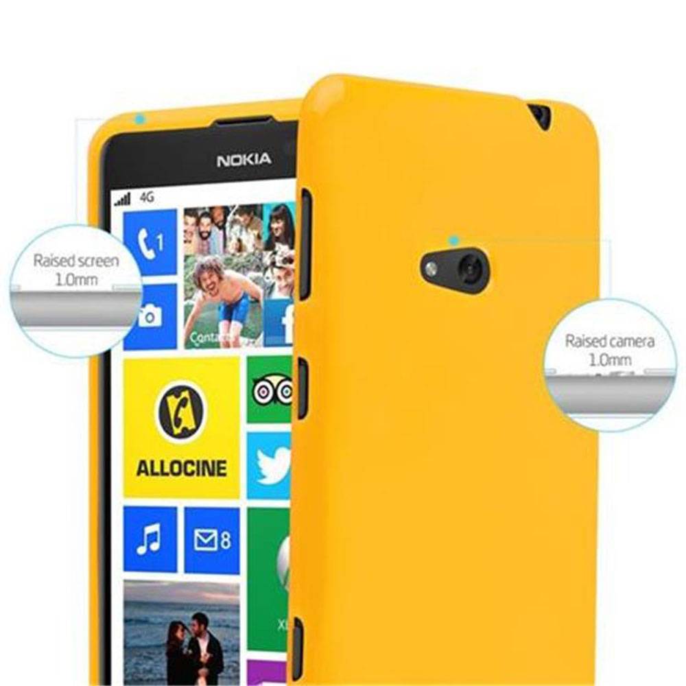 Cadorabo Schutzhülle für Nokia Lumia 625 Hülle in Gelb TPU Etui Hülle Case Cover