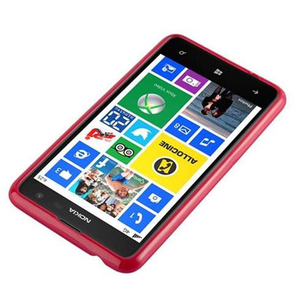 Cadorabo Schutzhülle für Nokia Lumia 625 Hülle in Rot TPU Etui Hülle Case Cover