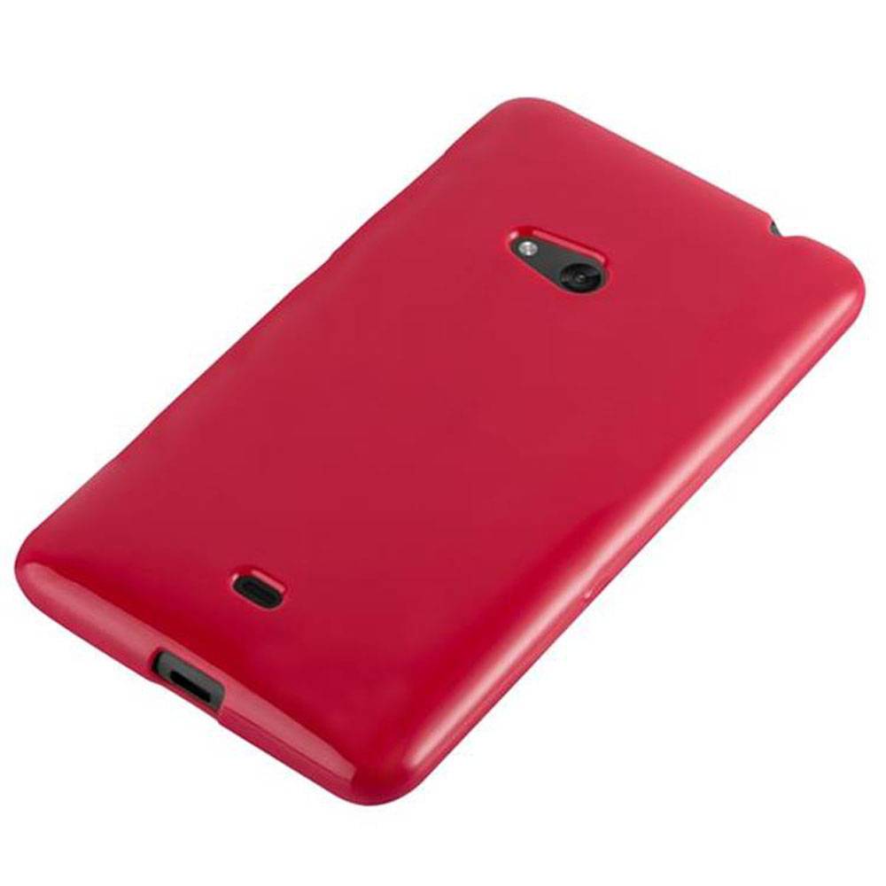 Cadorabo Schutzhülle für Nokia Lumia 625 Hülle in Rot TPU Etui Hülle Case Cover