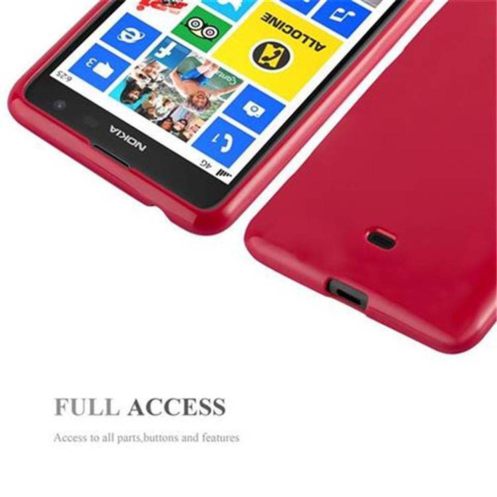 Cadorabo Schutzhülle für Nokia Lumia 625 Hülle in Rot TPU Etui Hülle Case Cover