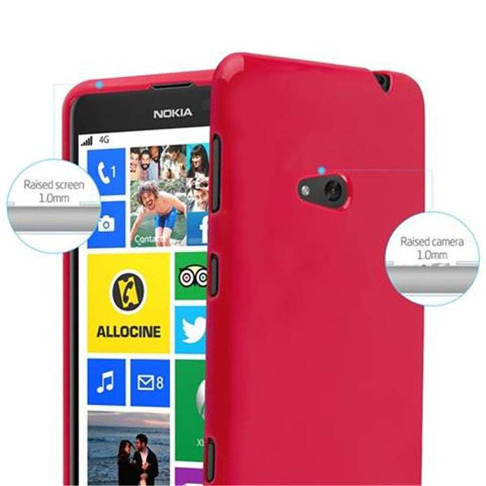 Cadorabo Schutzhülle für Nokia Lumia 625 Hülle in Rot TPU Etui Hülle Case Cover