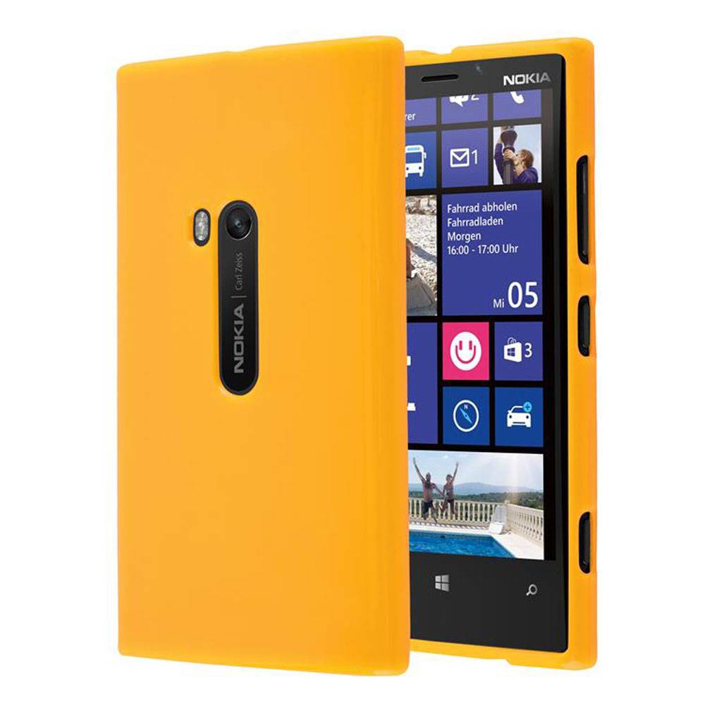 Cadorabo Schutzhülle für Nokia Lumia 920 Hülle in Gelb TPU Etui Hülle Case Cover