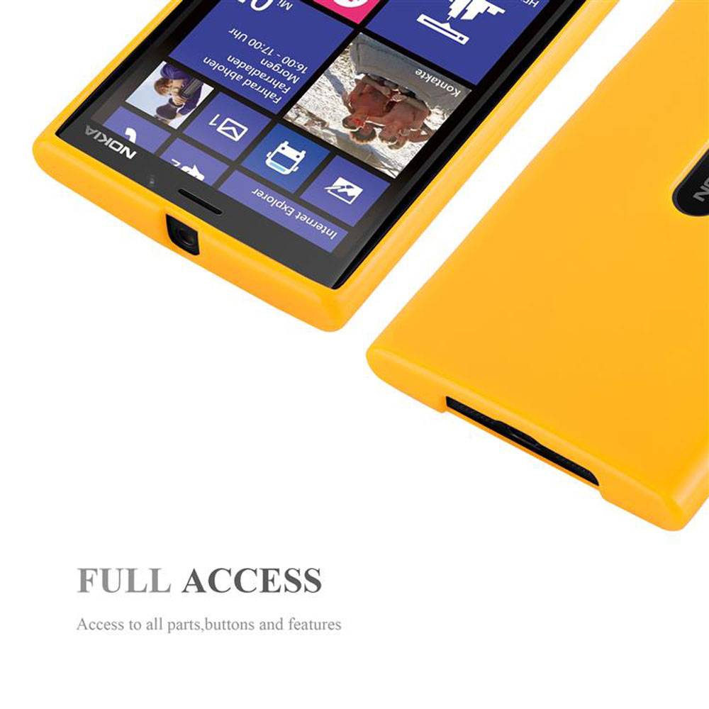 Cadorabo Schutzhülle für Nokia Lumia 920 Hülle in Gelb TPU Etui Hülle Case Cover