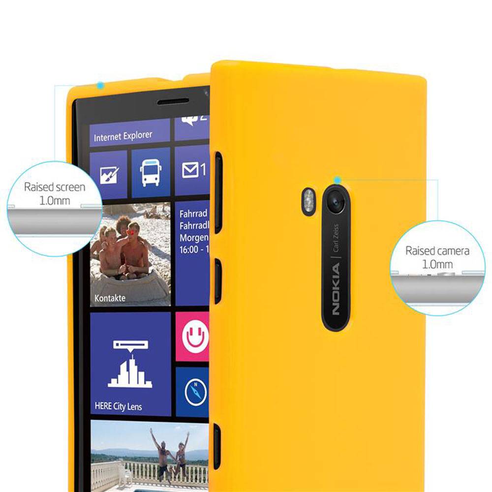 Cadorabo Schutzhülle für Nokia Lumia 920 Hülle in Gelb TPU Etui Hülle Case Cover