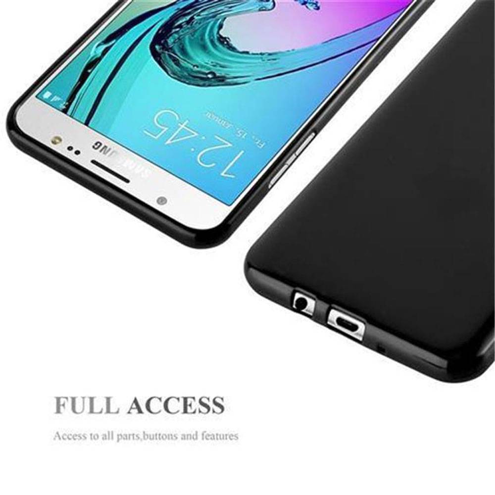 Cadorabo Schutzhülle für Samsung Galaxy J5 2015 Hülle in Schwarz TPU Etui Hülle Case Cover