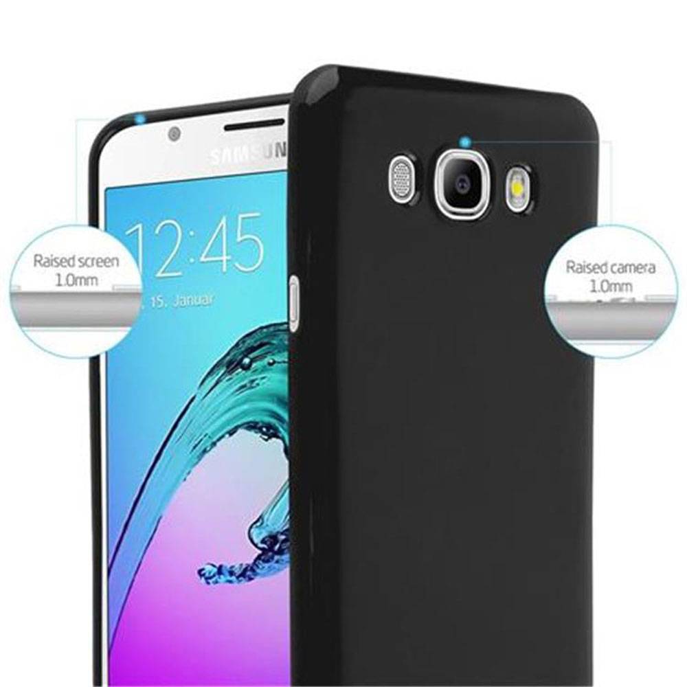 Cadorabo Schutzhülle für Samsung Galaxy J5 2015 Hülle in Schwarz TPU Etui Hülle Case Cover