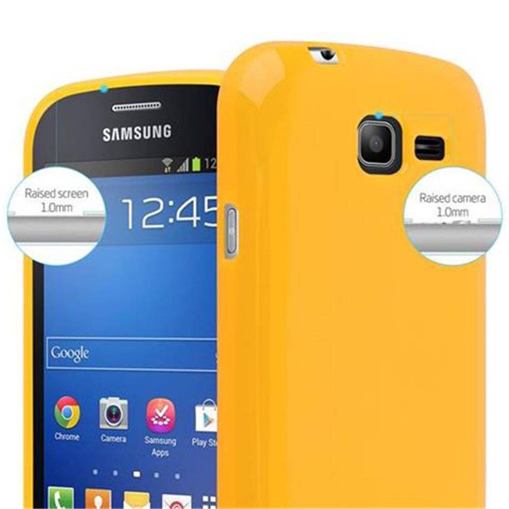 Cadorabo Schutzhülle für Samsung Galaxy TREND LITE Hülle in Gelb TPU Etui Hülle Case Cover