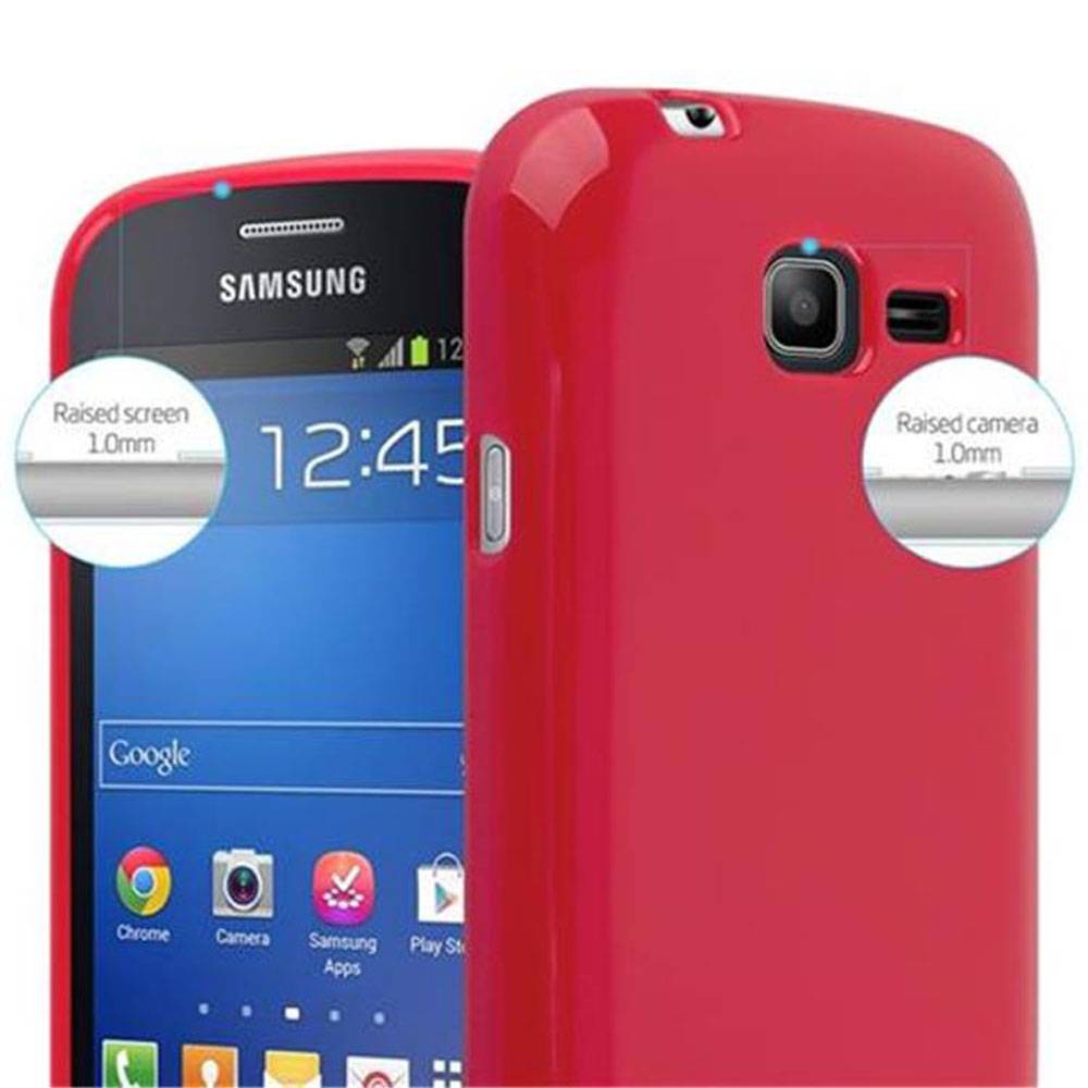 Cadorabo Schutzhülle für Samsung Galaxy TREND LITE Hülle in Rot TPU Etui Hülle Case Cover