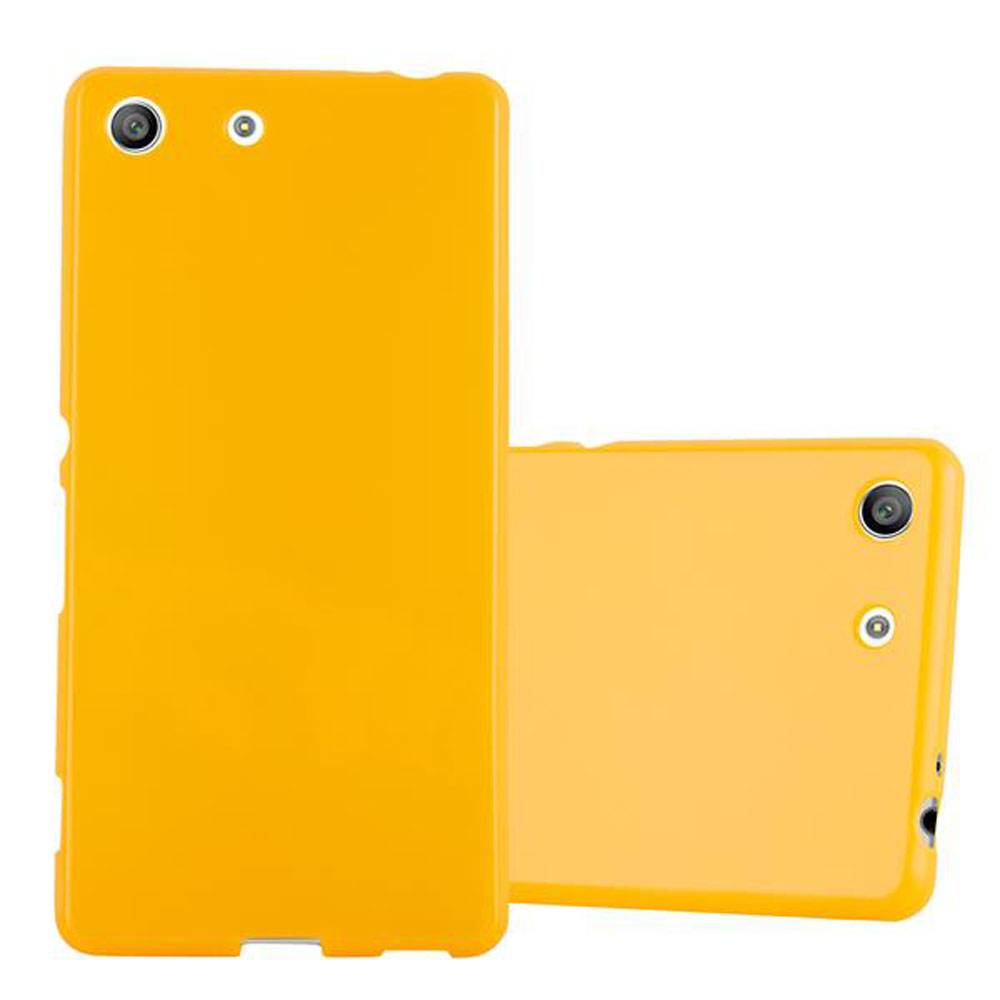 Cadorabo Schutzhülle für Sony Xperia M5 Hülle in Gelb TPU Etui Hülle Case Cover