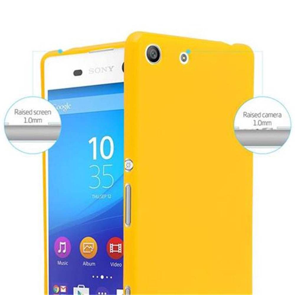 Cadorabo Schutzhülle für Sony Xperia M5 Hülle in Gelb TPU Etui Hülle Case Cover
