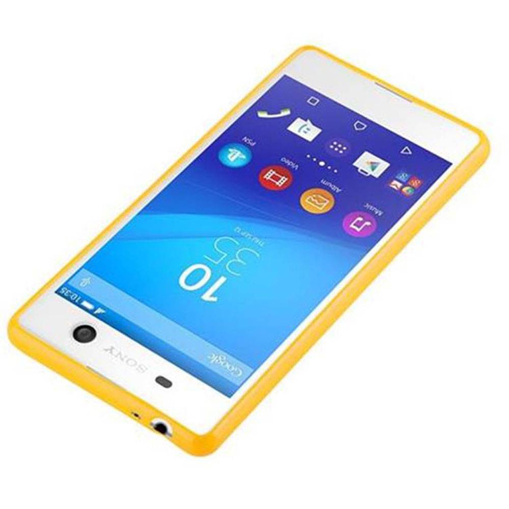 Cadorabo Schutzhülle für Sony Xperia M5 Hülle in Gelb TPU Etui Hülle Case Cover
