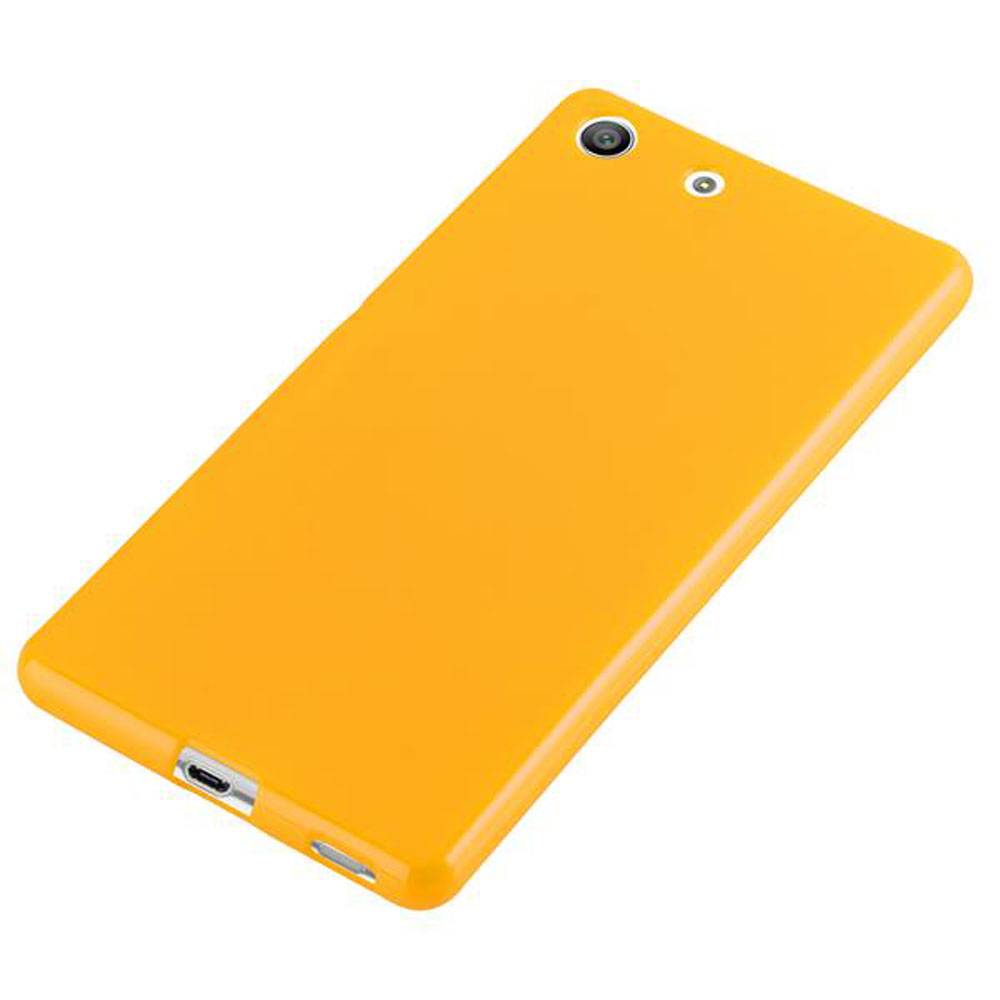 Cadorabo Schutzhülle für Sony Xperia M5 Hülle in Gelb TPU Etui Hülle Case Cover