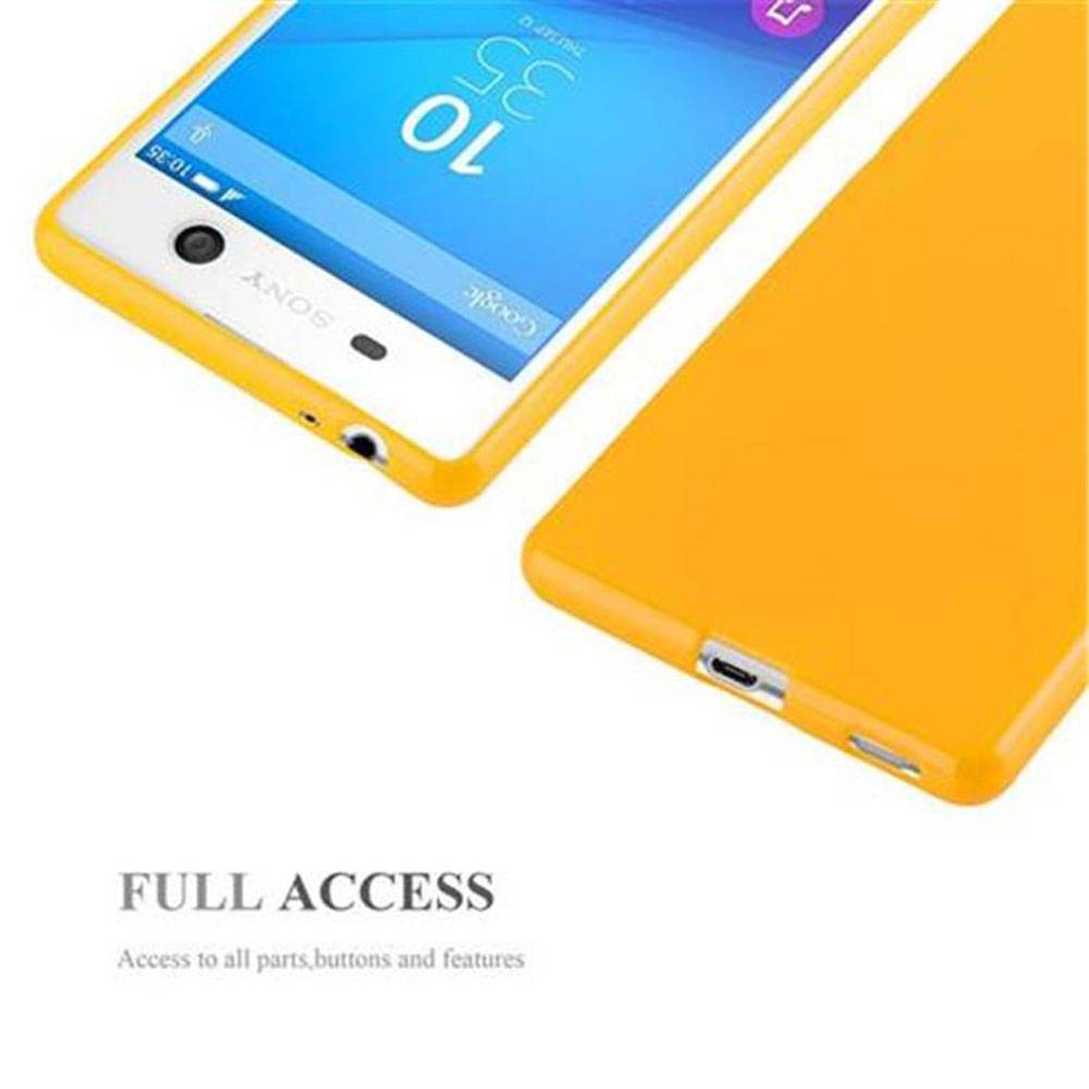 Cadorabo Schutzhülle für Sony Xperia M5 Hülle in Gelb TPU Etui Hülle Case Cover