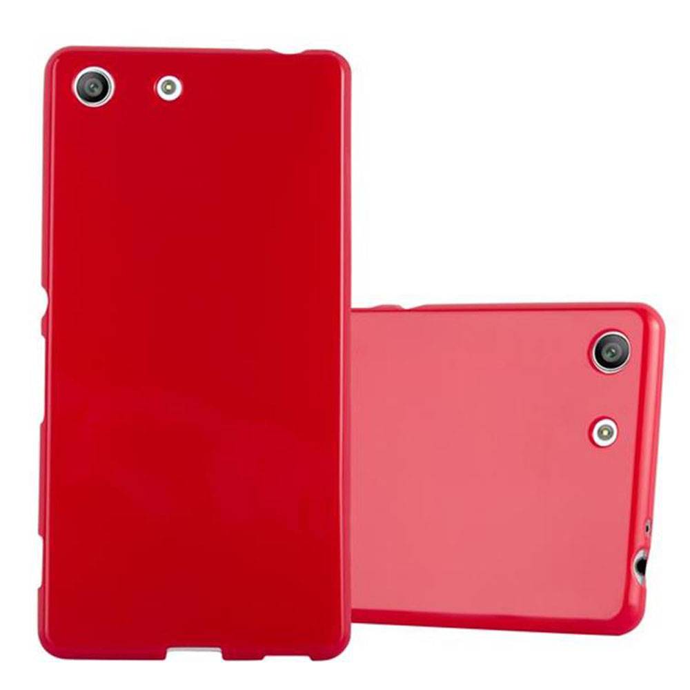 Cadorabo Schutzhülle für Sony Xperia M5 Hülle in Rot TPU Etui Hülle Case Cover