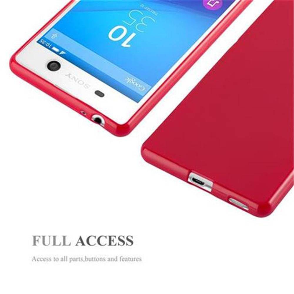 Cadorabo Schutzhülle für Sony Xperia M5 Hülle in Rot TPU Etui Hülle Case Cover