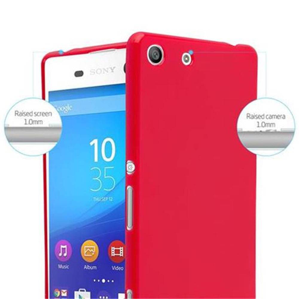 Cadorabo Schutzhülle für Sony Xperia M5 Hülle in Rot TPU Etui Hülle Case Cover