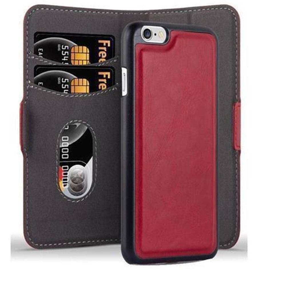 Cadorabo Hülle für Apple iPhone 6 / 6S Schutz Hülle in Rot Etui Handyhhülle Tasche Case Cover