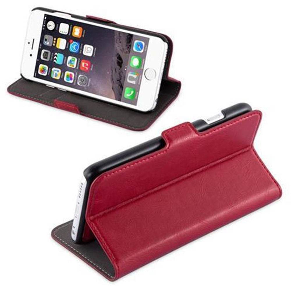 Cadorabo Hülle für Apple iPhone 6 / 6S Schutz Hülle in Rot Etui Handyhhülle Tasche Case Cover