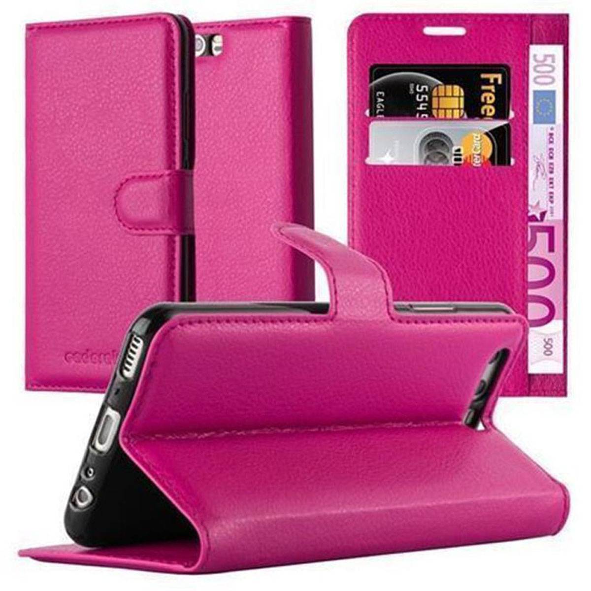 Cadorabo Hülle für Huawei P10 Schutz Hülle in Pink Handyhülle Etui Case Cover Magnetverschluss