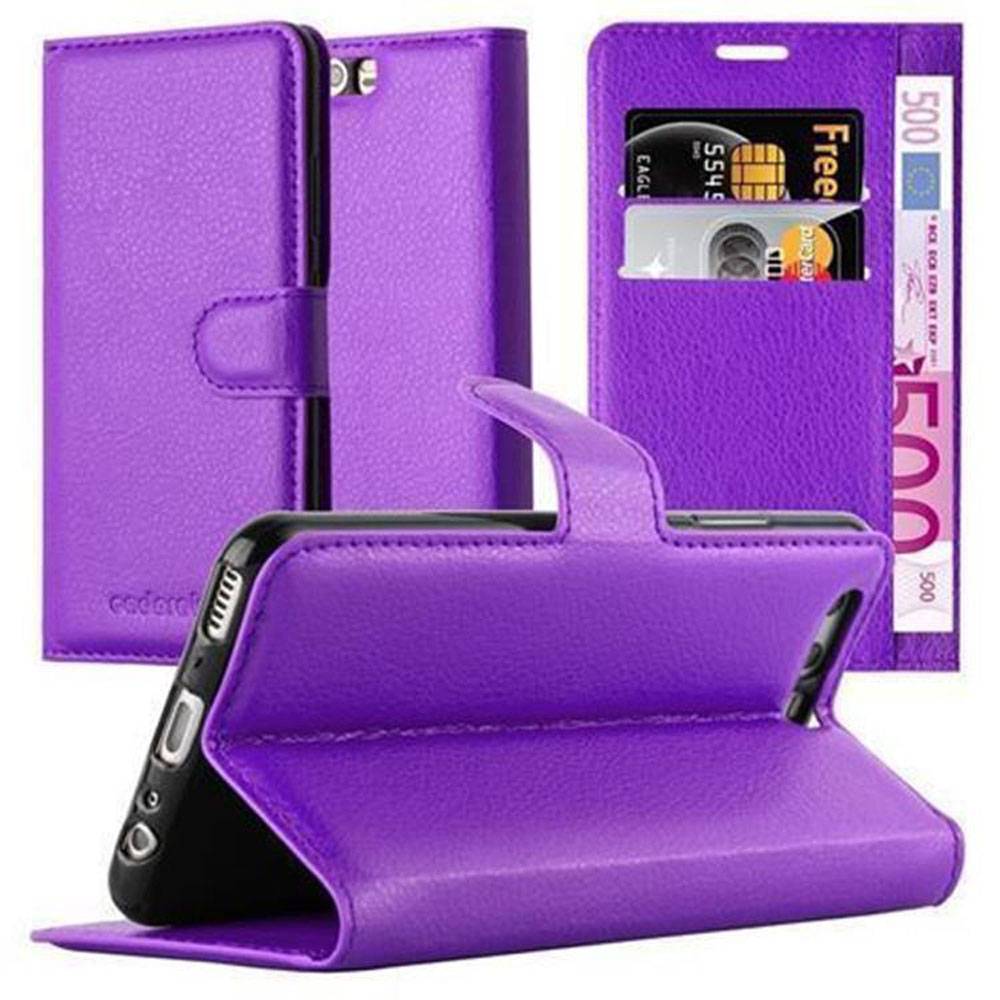 Cadorabo Hülle für Huawei P10 Schutz Hülle in Lila Handyhülle Etui Case Cover Magnetverschluss