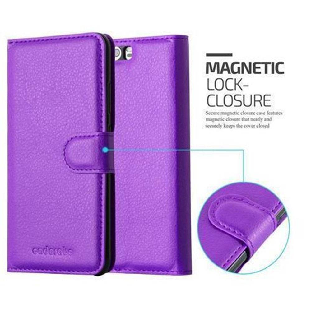 Cadorabo Hülle für Huawei P10 Schutz Hülle in Lila Handyhülle Etui Case Cover Magnetverschluss