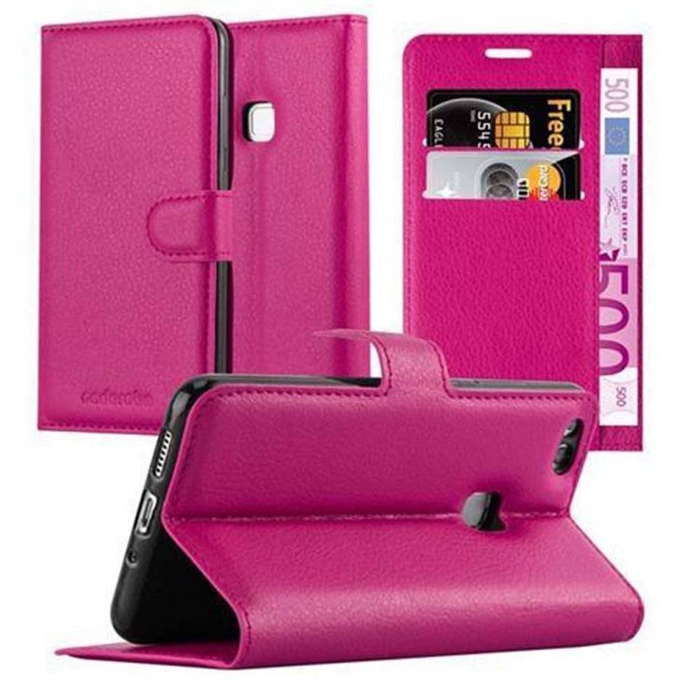 Cadorabo Hülle für Huawei P10 LITE Schutz Hülle in Pink Handyhülle Etui Case Cover Magnetverschluss