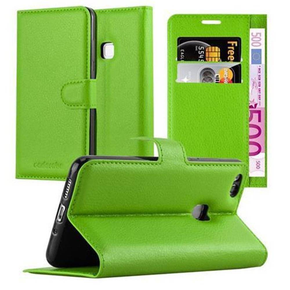 Cadorabo Hülle für Huawei P10 LITE Schutz Hülle in Grün Handyhülle Etui Case Cover Magnetverschluss