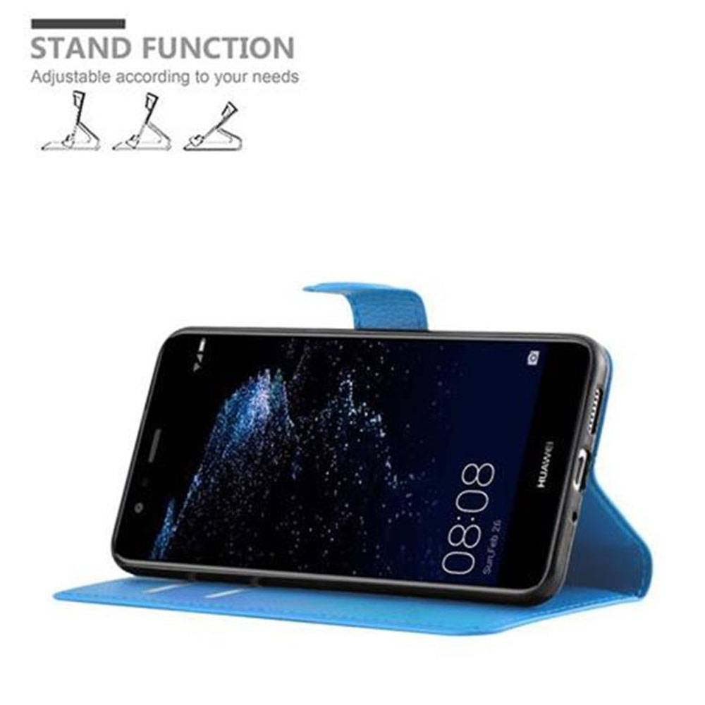 Cadorabo Hülle für Huawei P10 LITE Schutz Hülle in Blau Handyhülle Etui Case Cover Magnetverschluss