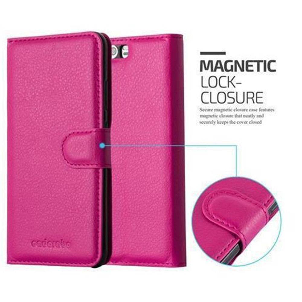 Cadorabo Hülle für Huawei P10 PLUS Schutz Hülle in Pink Handyhülle Etui Case Cover Magnetverschluss