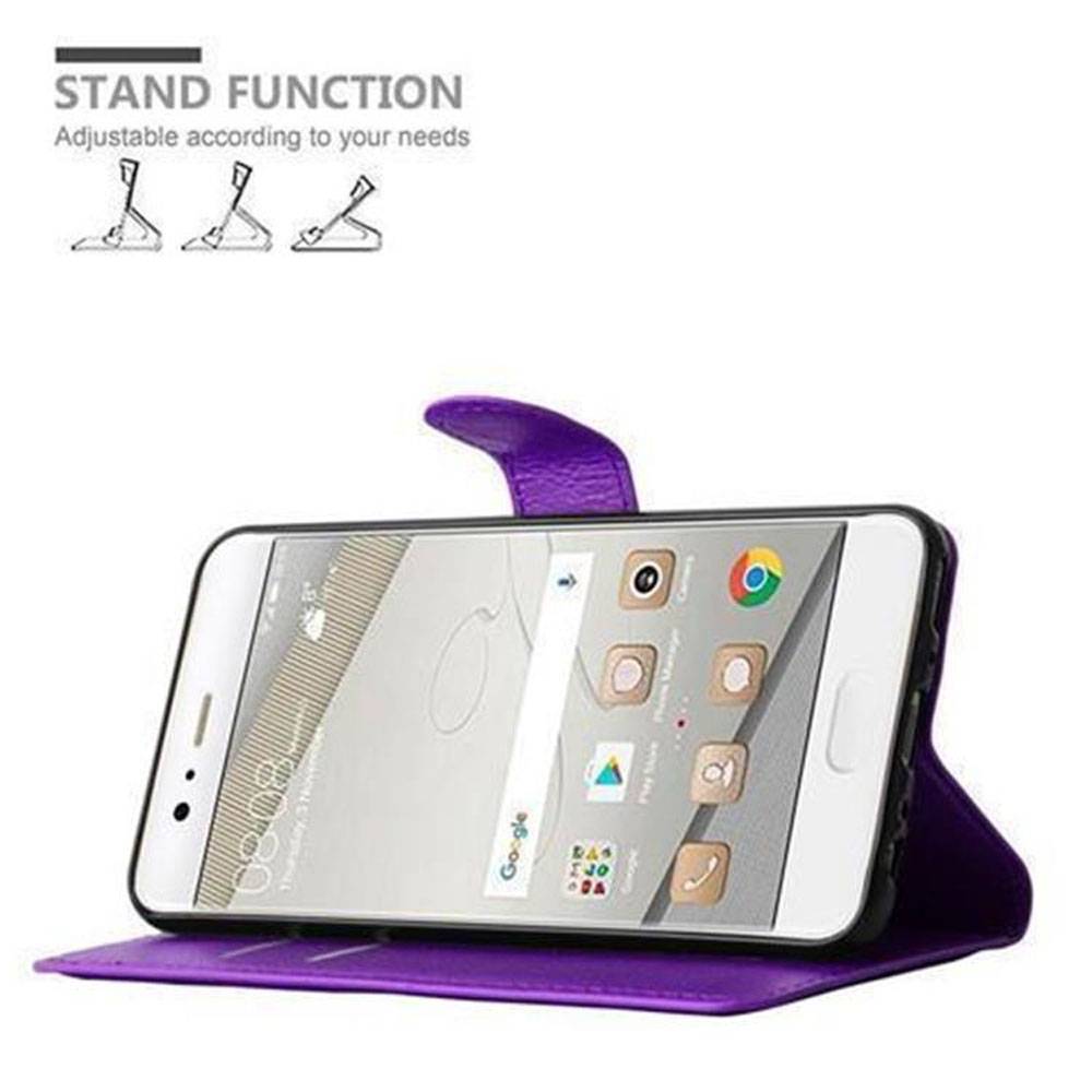 Cadorabo Hülle für Huawei P10 PLUS Schutz Hülle in Lila Handyhülle Etui Case Cover Magnetverschluss