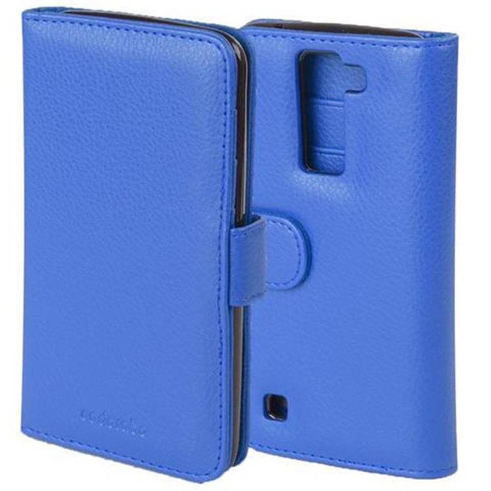 Cadorabo Hülle für LG K8 2016 in Blau Backcover Handy Schutz Hülle Book Case Booklet Kartenfächer