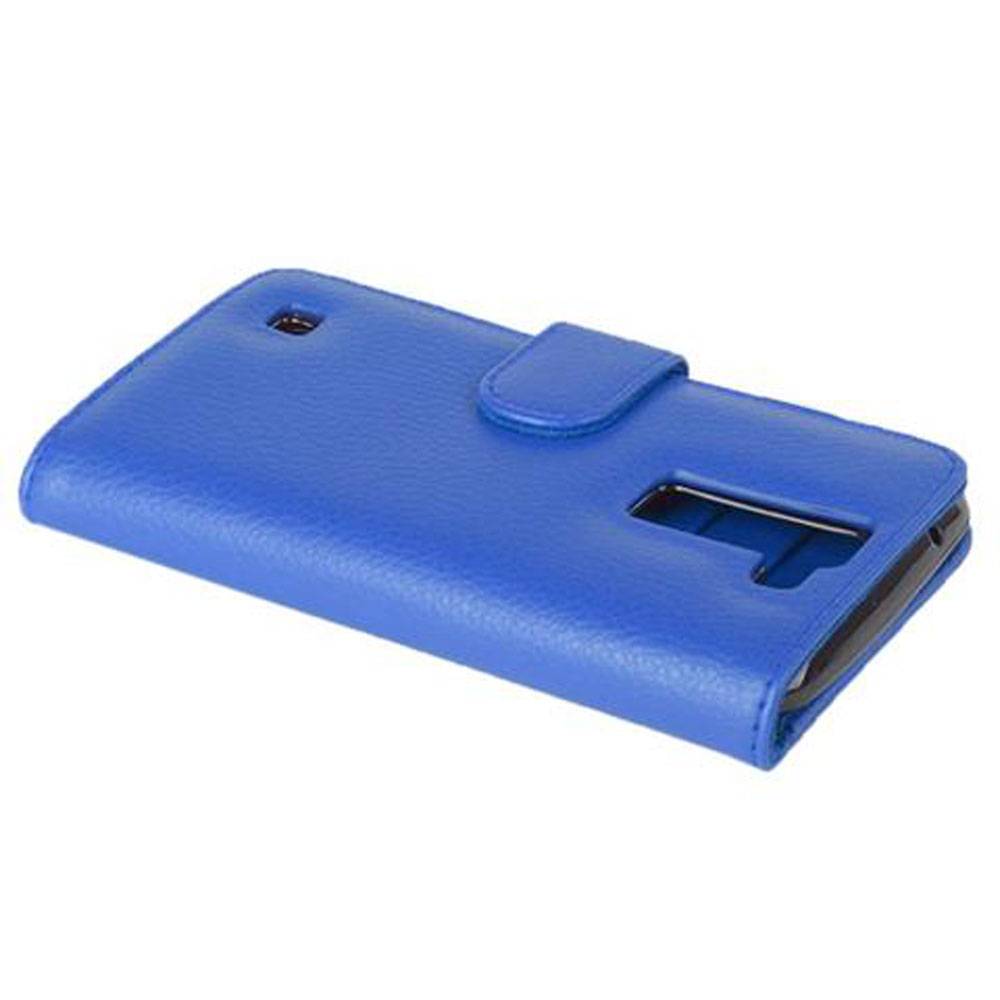 Cadorabo Hülle für LG K8 2016 in Blau Backcover Handy Schutz Hülle Book Case Booklet Kartenfächer