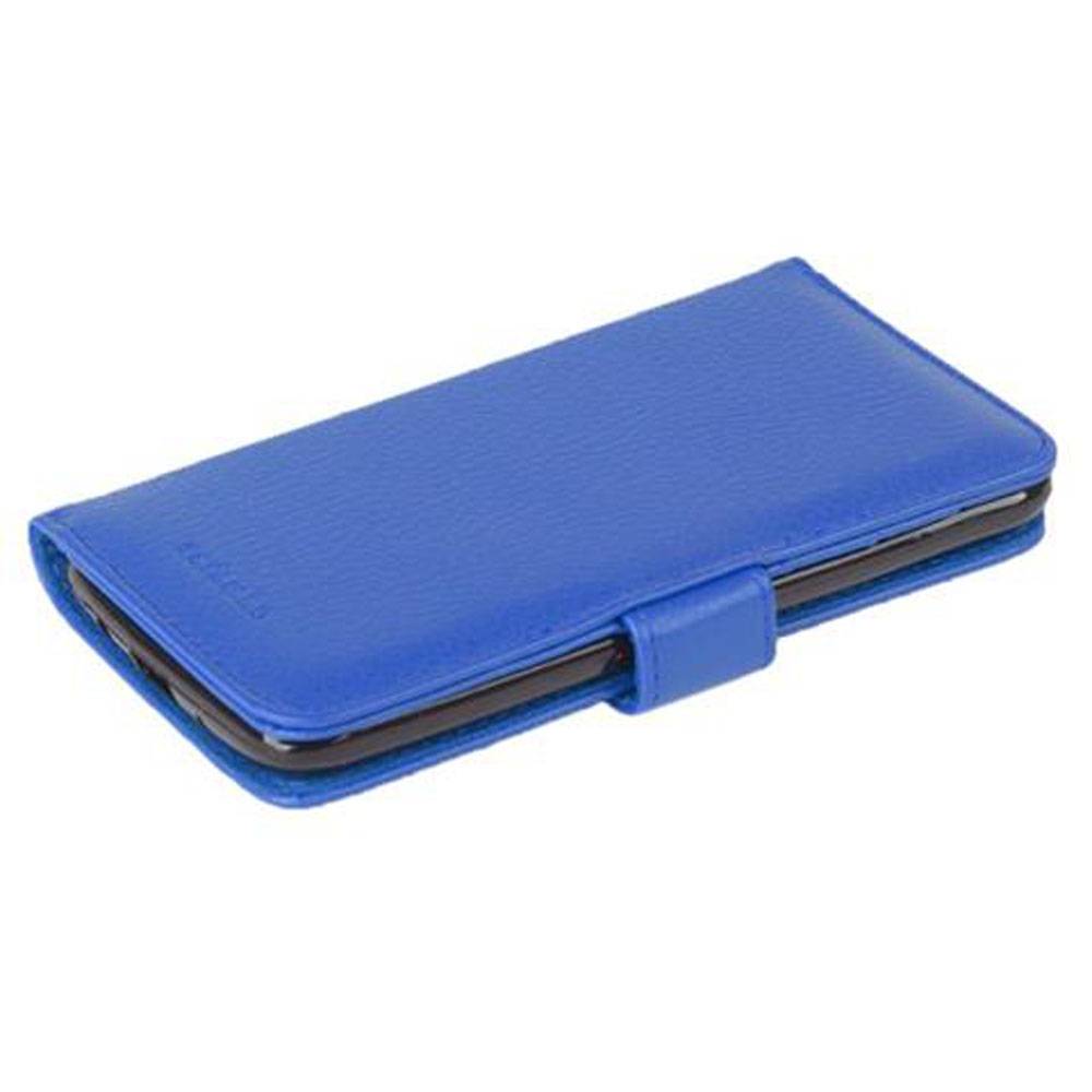 Cadorabo Hülle für LG K8 2016 in Blau Backcover Handy Schutz Hülle Book Case Booklet Kartenfächer
