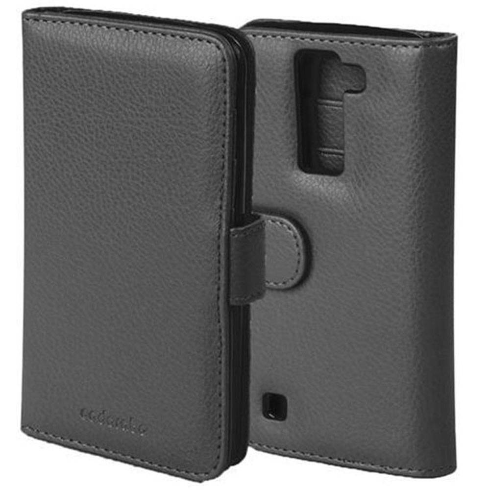 Cadorabo Hülle für LG K8 2016 in Schwarz Backcover Handy Schutz Hülle Book Case Booklet Kartenfächer